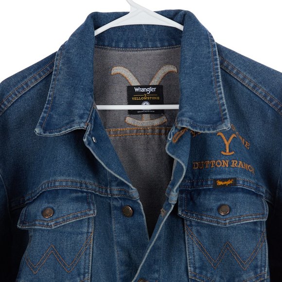 Wrangler Yellowstone Dutton Ranch Jean Denim Jacket Size Large - Picture 2 of 8